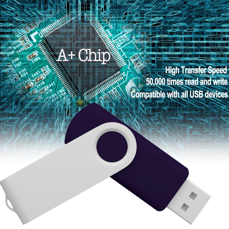 JBOS 4GB USB Flash Drive, Flash Stick 4 GB 10 Pack Memory Stick JBOS Swivel Thumb Drives Gig Stick USB2.0 Pen Drive for Fold Digital Date Storage, Zip Drive, Jump Drive, Disk Key, USB Stick, Mixed Colors - Image 4